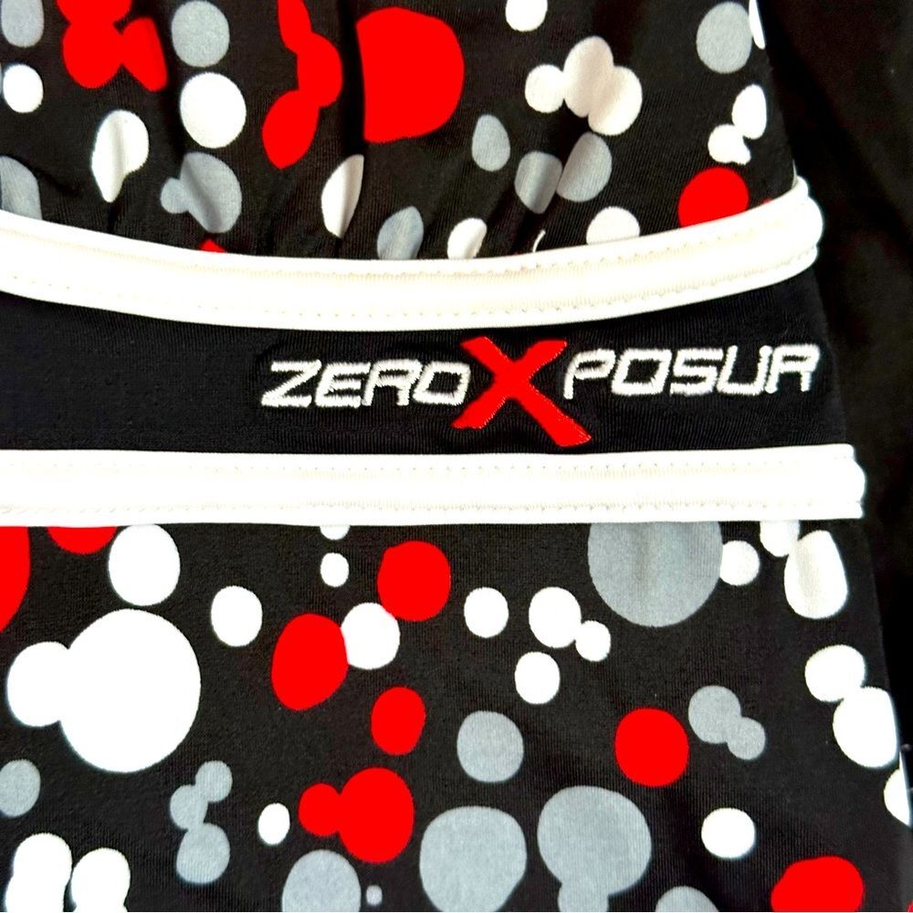 ZeroXposur Polka Dot Tankini Top and Bottom Black/White/Red Sz 12 - Picture 3 of 6